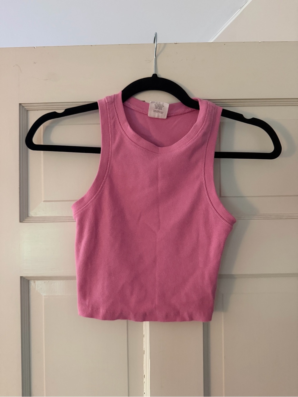 Full Tilt Pink Ribbed Crop Tank